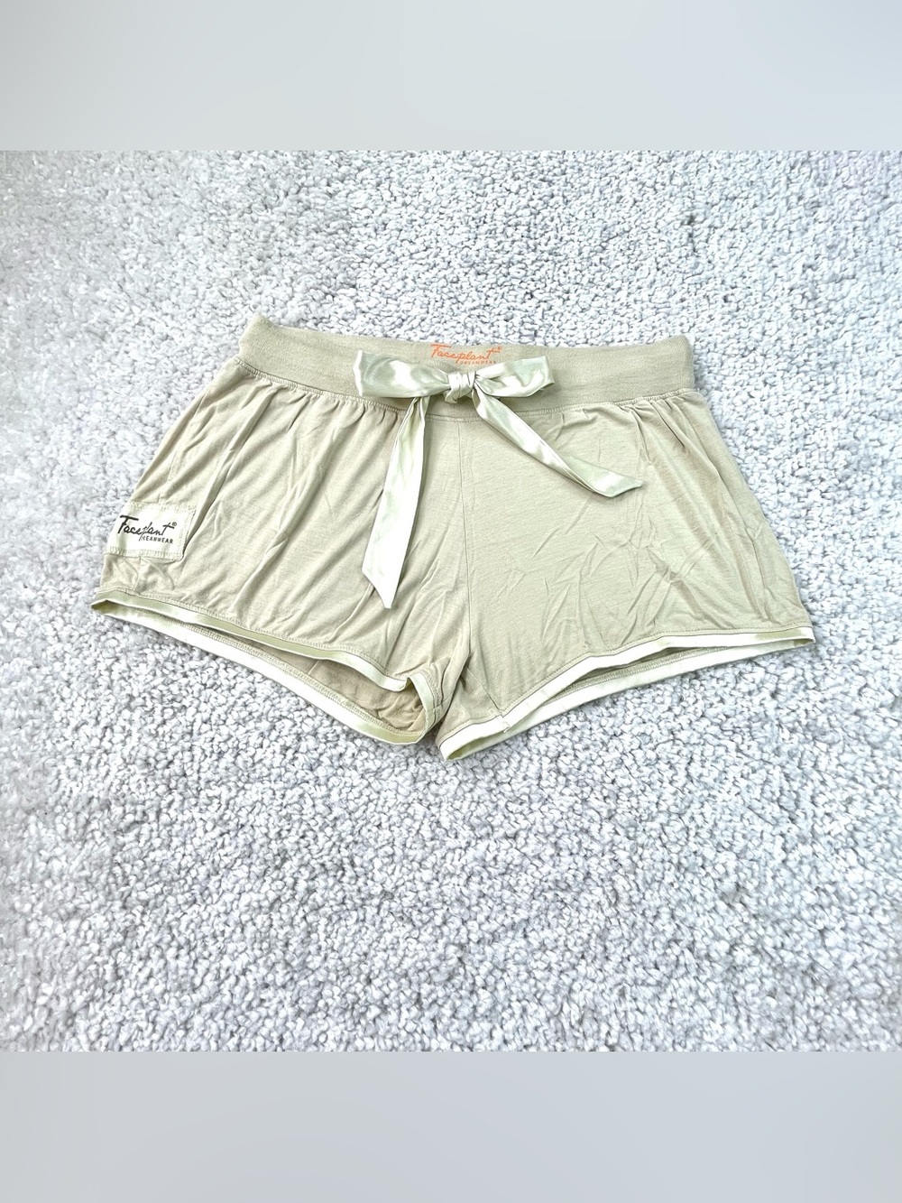 Faceplant Dreamwear PJ shorts tan pull on loungewear bamboo soft comfy medium